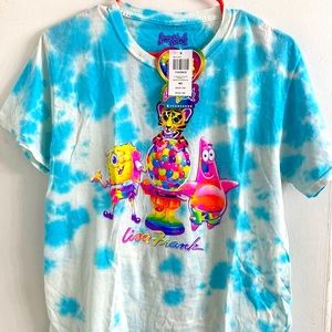 Brand New Lisa Frank SpongeBob SquarePants Tie-Dye Short Sleeve T-Shirt